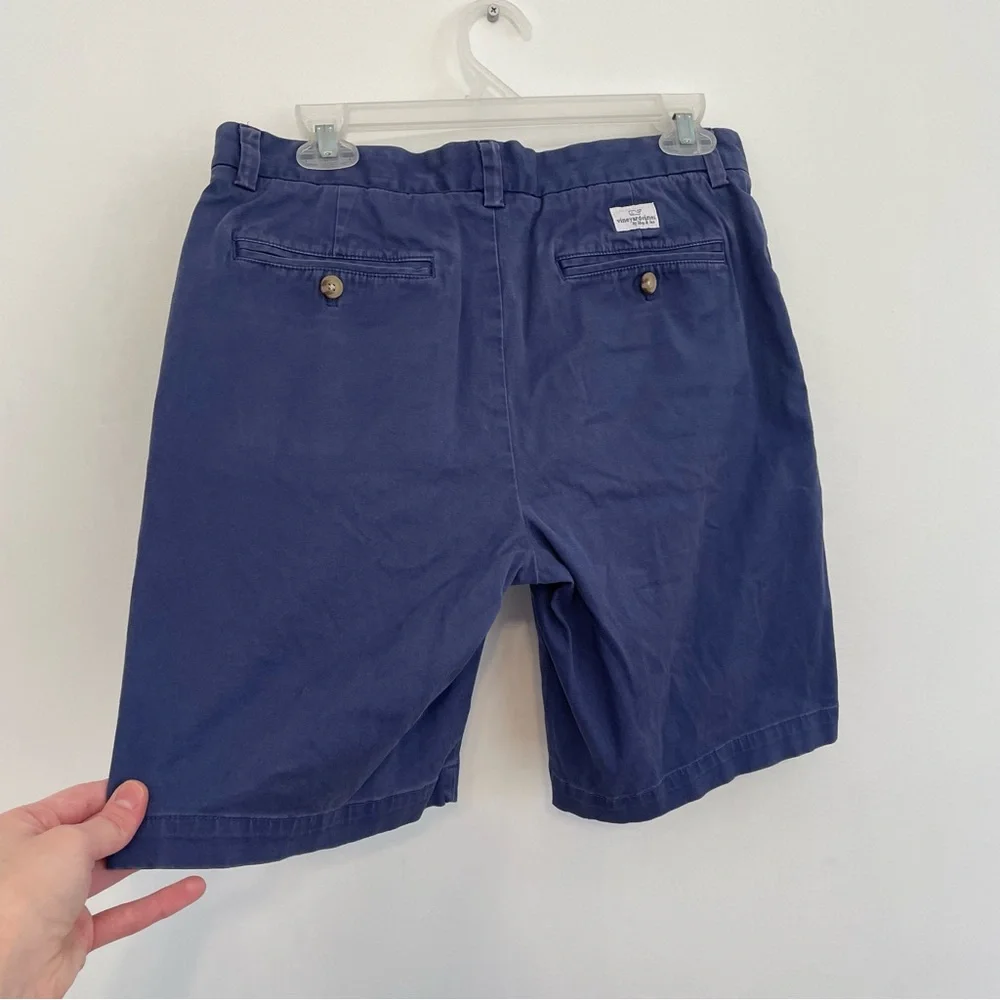 VINEYARD VINES Mens 9 Inch Stretch Breaker Shorts Blue Cotton Blend Chino Shorts